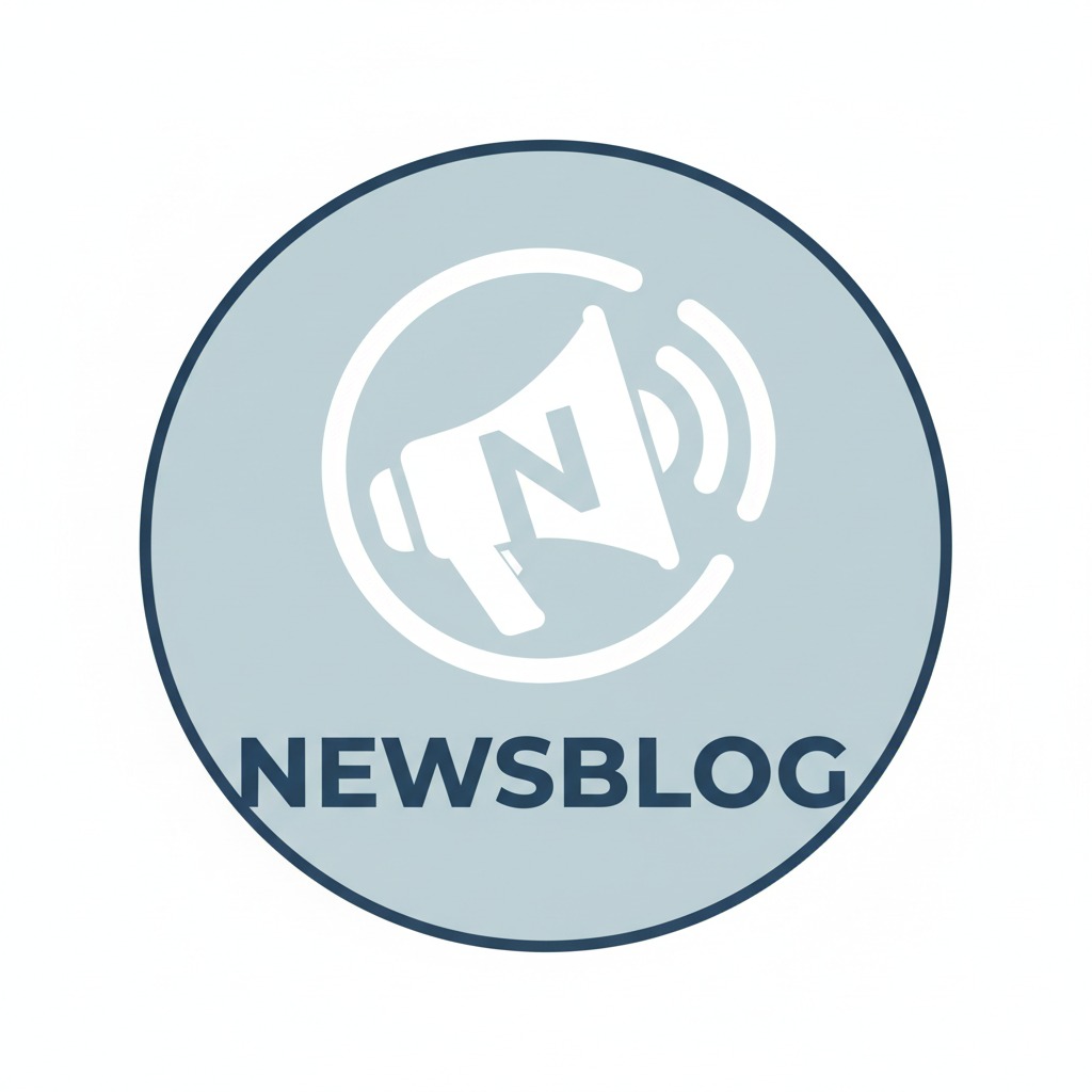 Rundes Logo mit einem Megafon und dem Schriftzug NEWSBLOG.